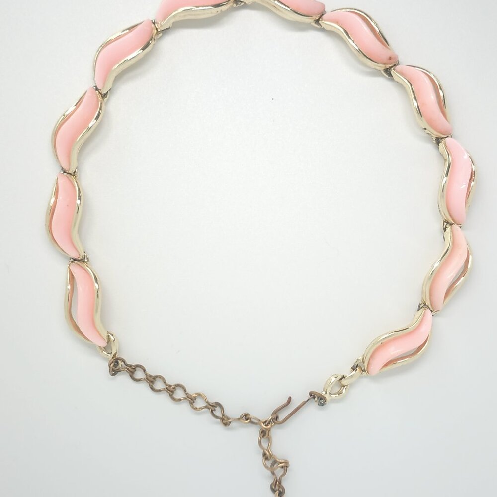 Vintage KARU ARKE Pink Moonglow Thermoset Necklace -16” Rare Beauty ~ MCM - Picture 8 of 8
